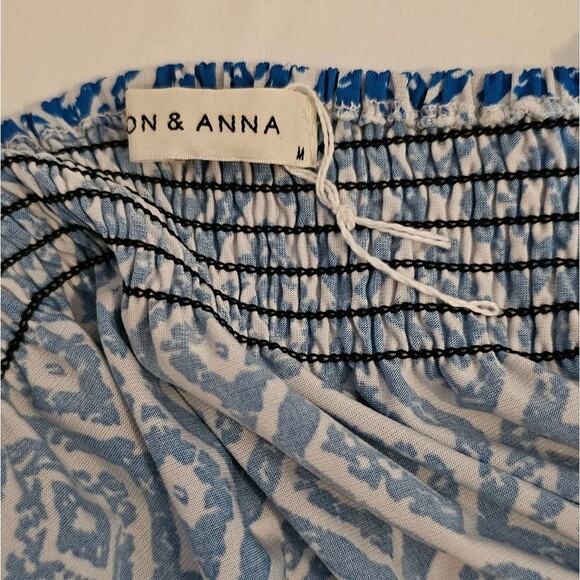 Jon & Anna Women's Dress Medium Blue & White Maxi Stretch Summer Dress NWOT - Picture 4 of 5